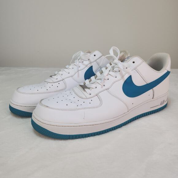 Nike Air Force 1 White Tropical Teal Mens 15 Low Tops Leather 2013 Green Blue main image 11